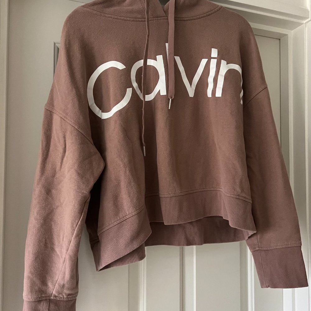 CALVIN KLEIN PERFORMANCE Cropped Hoodie Taupe - XL
